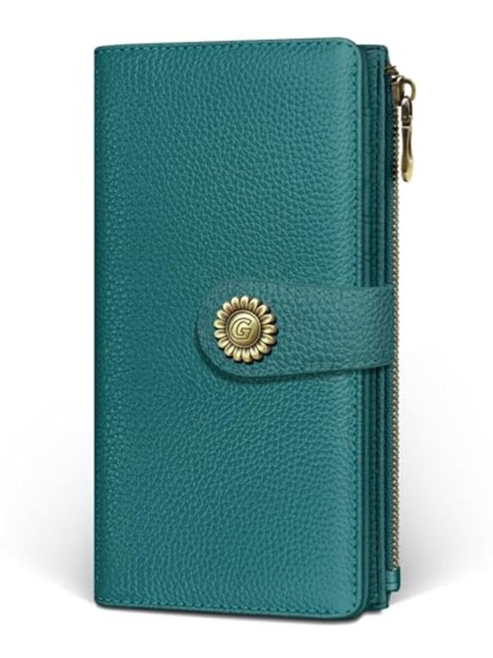 New Teal Blue Womens Wallet RFID Blocking, Credit Card Holder Bifold
